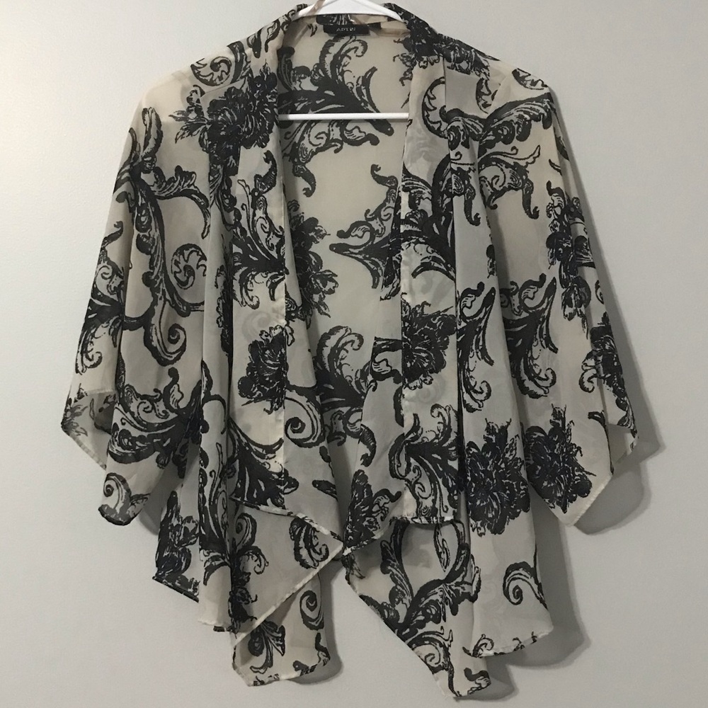 Sheer Open Front Blouse